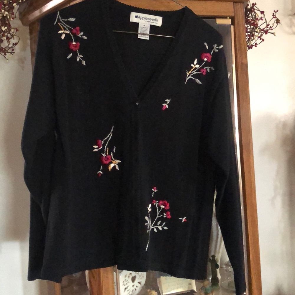 Black Flower Cardigan
